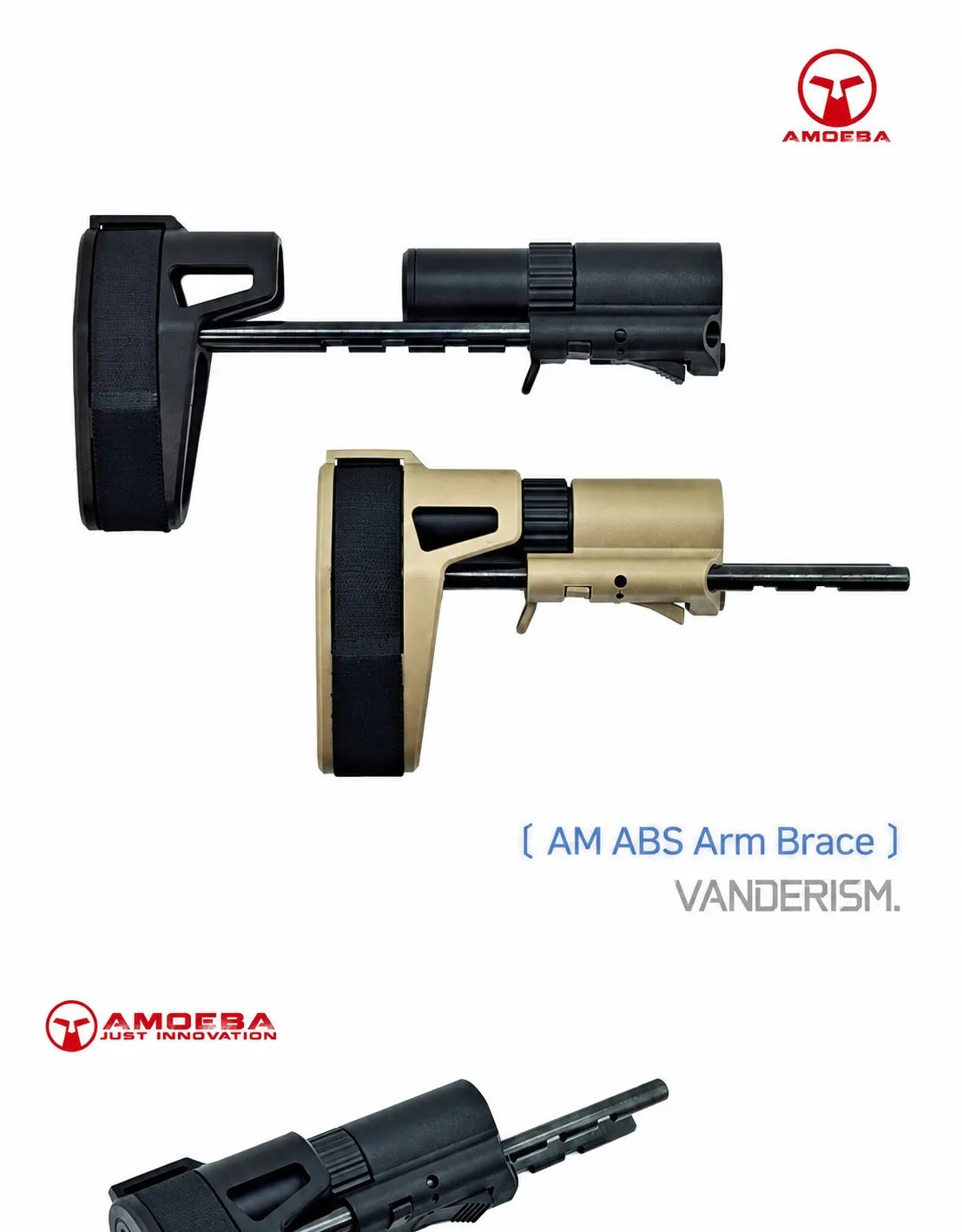 AMOEBA AM ABS Nylon Brace and Metal Buffer Tube | Gel Blaster WGG WGB Airsoft (Pre-Order 50 Hari)