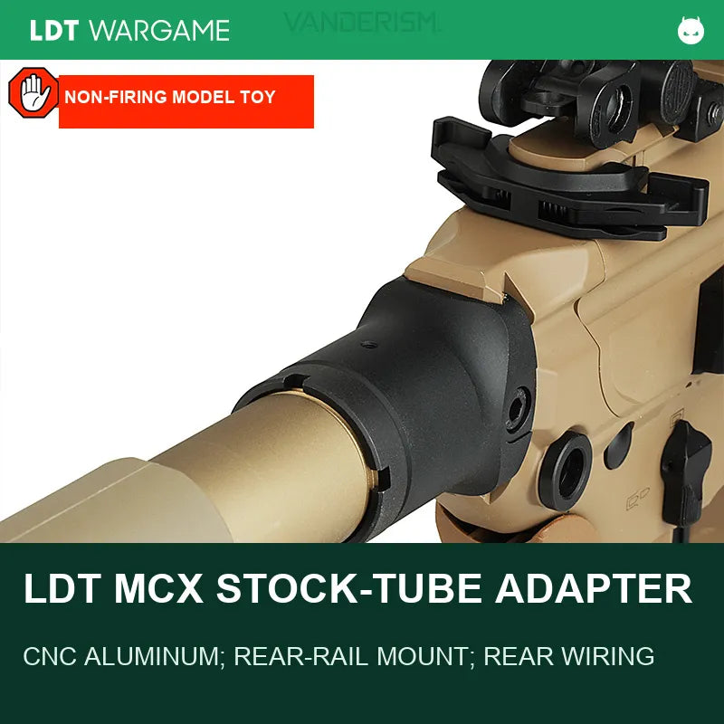 LDT MCX Rear-Rail-to-Stock-Tube Adapter for Rear-Rail Receivers (Pre-Order 50 Hari)