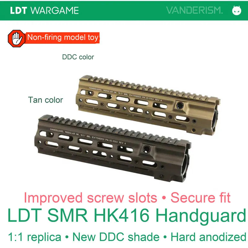 HK416/A5 SMR Gen 2 Decorative Rail Handguard, 10.5/14.5 Inches; Separate Tan Rail Sections (Pre-Order 50 Hari)