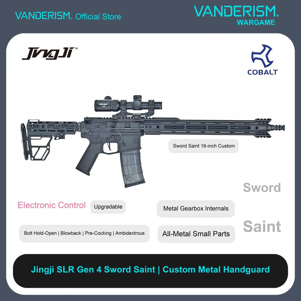 Cobalt Kinetics SLR Gen 4 Custom Gel Blaster (Pre-Order 50 Hari)