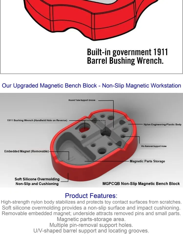 Magnetic Bench Block and Parts Tray | Perlengkapan Gel Blaster WGG (Pre-Order 50 Hari)