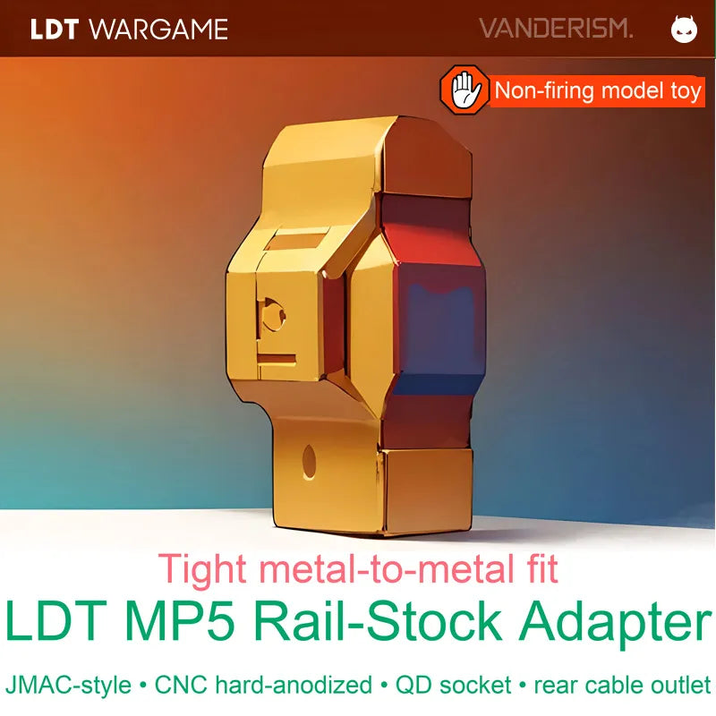 MP5 2.0 JMAC Replica CNC Hard-Anodized Rail-Stock Adapter (Pre-Order 50 Hari)