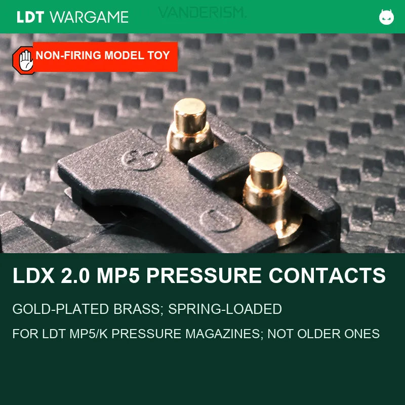 LDX2.0 MP5 / K Gold-Plated Brass Pressure-Magazine Contacts; Not for Older Magazines (Pre-Order 50 Hari)