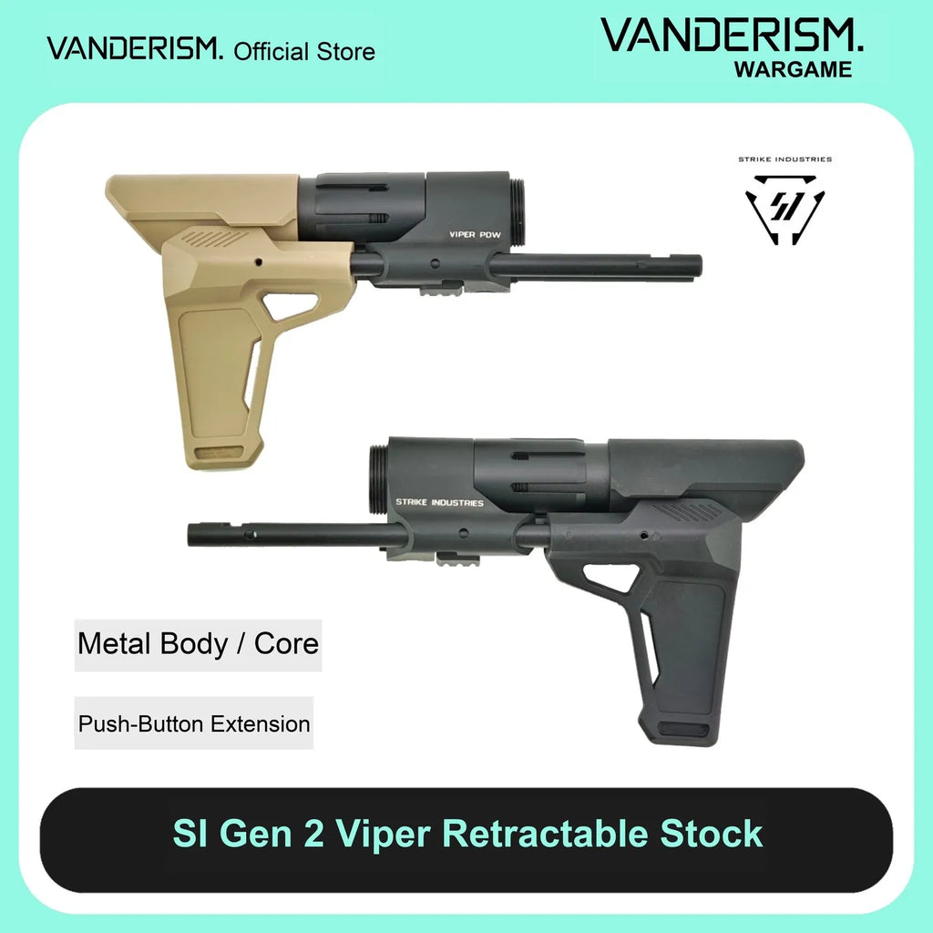 SI Gen 2 Viper Telescoping Metal Stock | Gel Blaster WGG WGB Airsoft (Pre-Order 50 Hari)