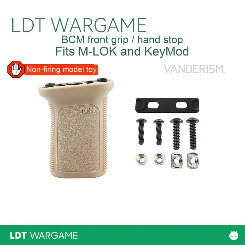 BCM-Marked Replica Foregrip/Hand Stop, M-LOK and KeyMod Compatible, No Bottom Cap (Pre-Order 50 Hari)