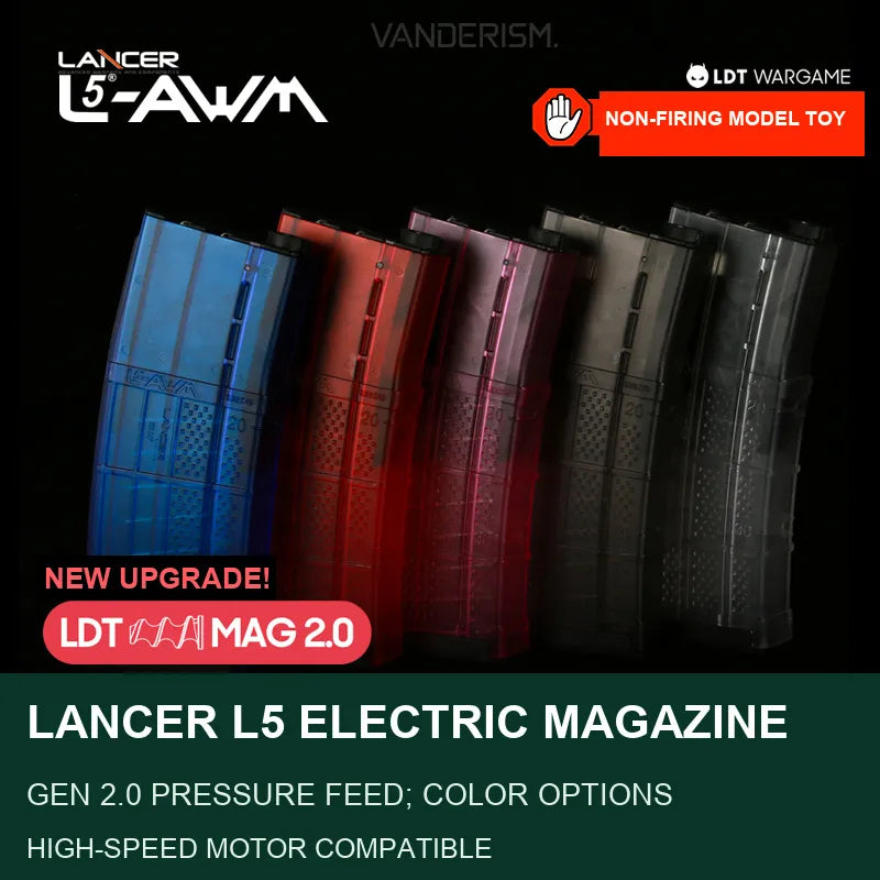 Lancer L5 Gen 2.0 Electric Pressure-Feed Gel Ball Magazine with Suling High-Speed Motor (Pre-Order 50 Hari)