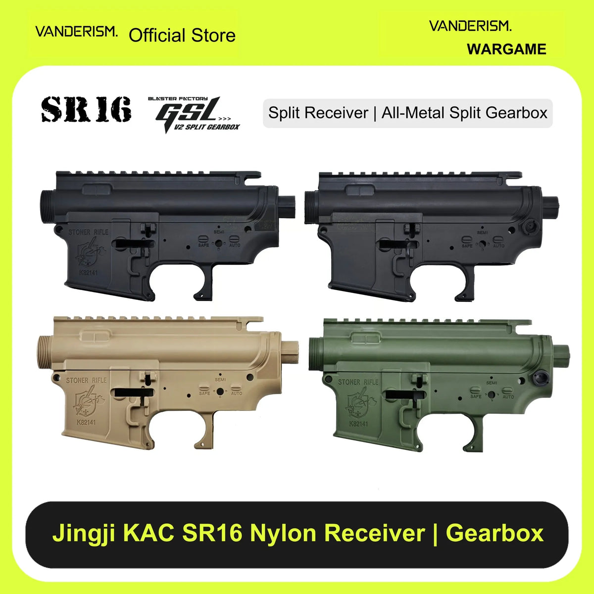 Jingji KAC SR16 Split Nylon Receiver and GSL Metal Gearbox | Gel Blaster WGG WGB (Pre-Order 50 Hari)