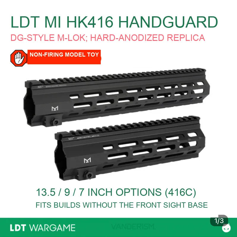 DG-Style MI for HK416 Hard-Anodized Replica Handguard, 7 / 9 / 13.5-inch (Pre-Order 50 Hari)