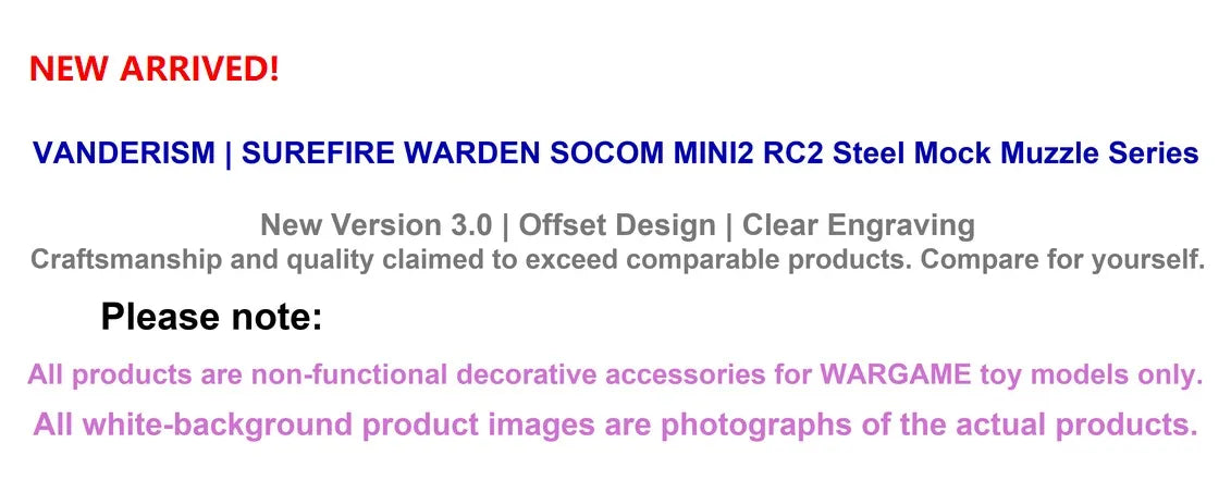 SUREFIRE WARDEN SOCOM MINI2 RC2 Muzzle Device Collection | Gel Blaster WGG WGB Airsoft (Pre-Order 50 Hari)