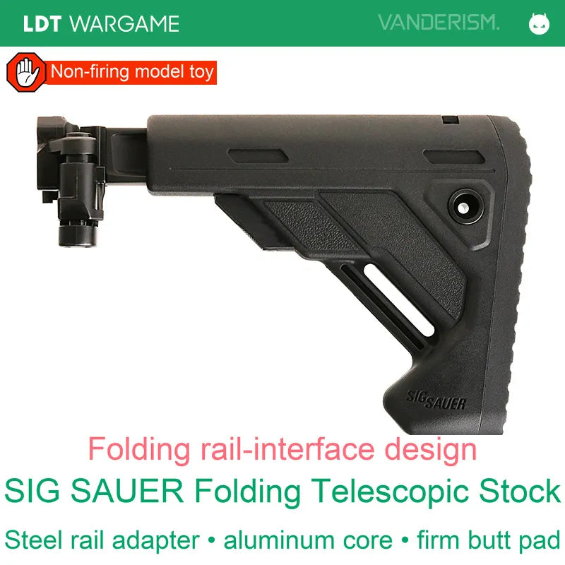 SIG Folding Retractable Toy-Model Stock with Steel Rail Interface (Pre-Order 50 Hari)