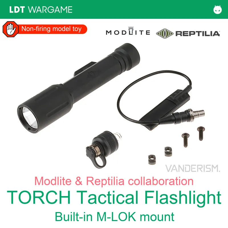 LDT Modlite x Reptilia TORCH 1300-Lumen Flashlight with SF Remote-Switch Tailcap, Pressure Switch and MLOK Mount (Pre-Order 50 Hari)