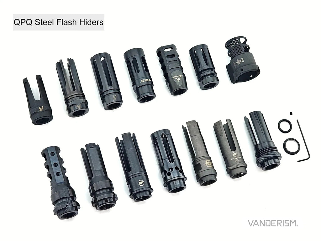 QPQ Steel Flash Hider Collection 14mm CCW (Pre-Order 50 Hari)