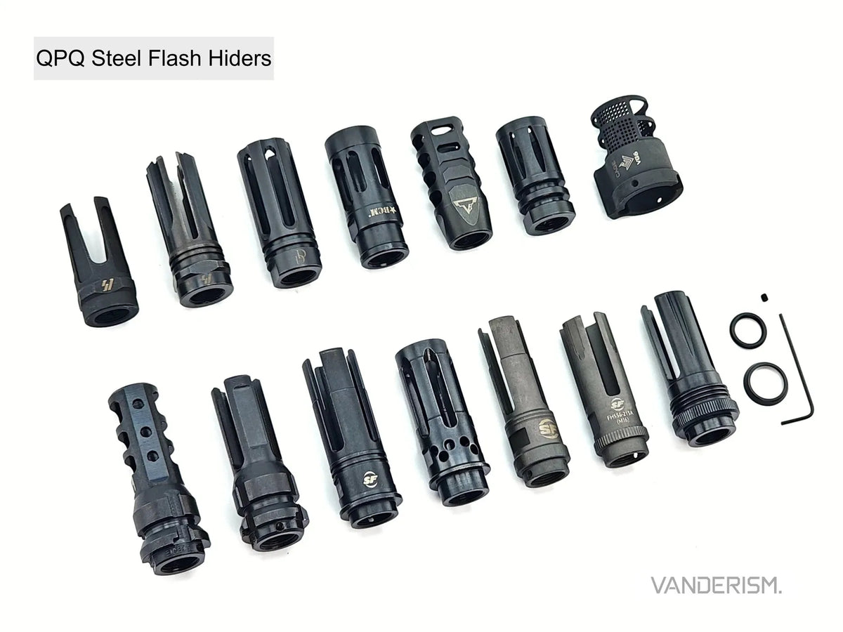 QPQ Steel Flash Hider Collection 14mm CCW (Pre-Order 50 Hari)