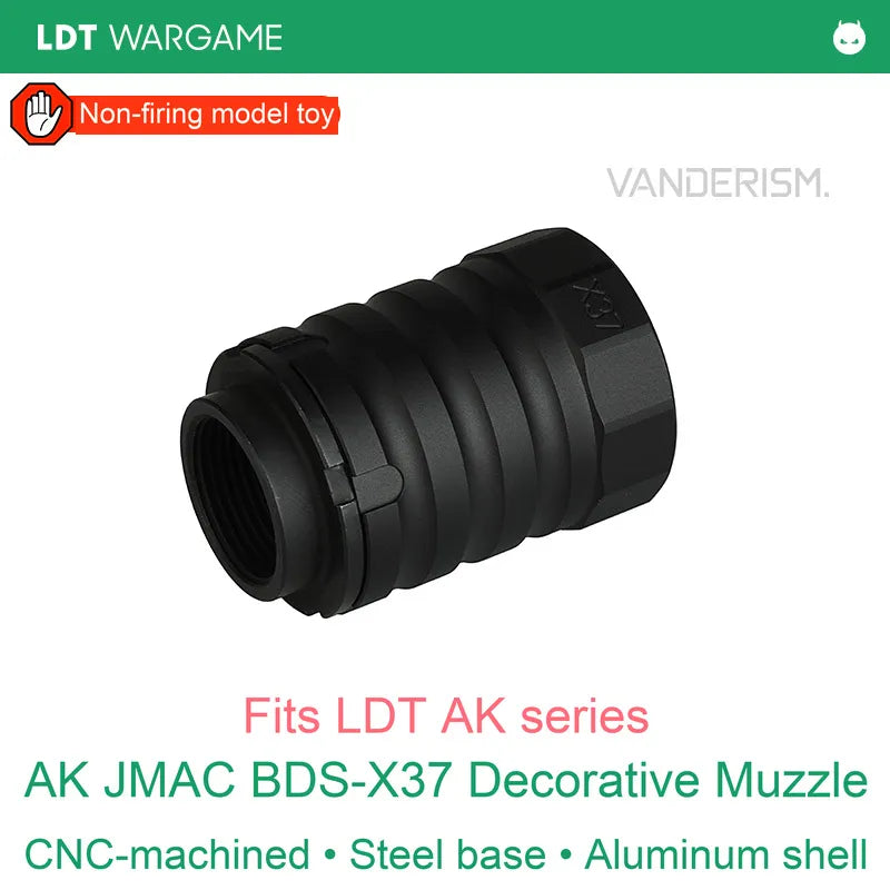 LDT AK JMAC BDS-X37 Steel / Aluminum Decorative Muzzle, Nonfunctional (Pre-Order 50 Hari)