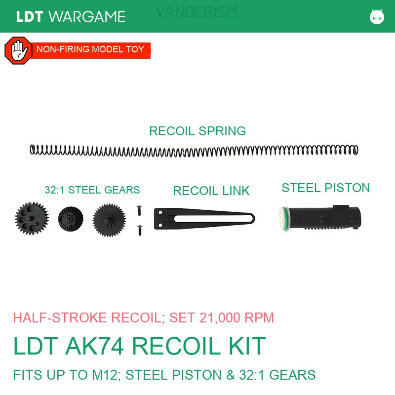 LDT AK105 / 74M Half-Travel Blowback and Recoil Kit (Pre-Order 50 Hari)