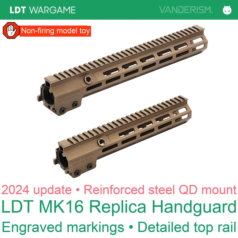 LDT MK16 GEISSELE Replica CNC Metal Handguard, Hard-Anodized, Stamped Recessed Markings (Pre-Order 50 Hari)