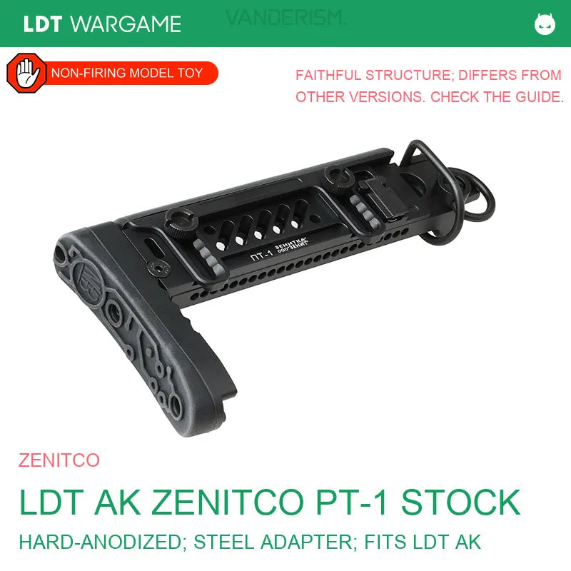 LDT AK Zenitco PT-1 Replica-Structure Stock, CNC Hard-Anodized Aluminum and Steel (Pre-Order 50 Hari)