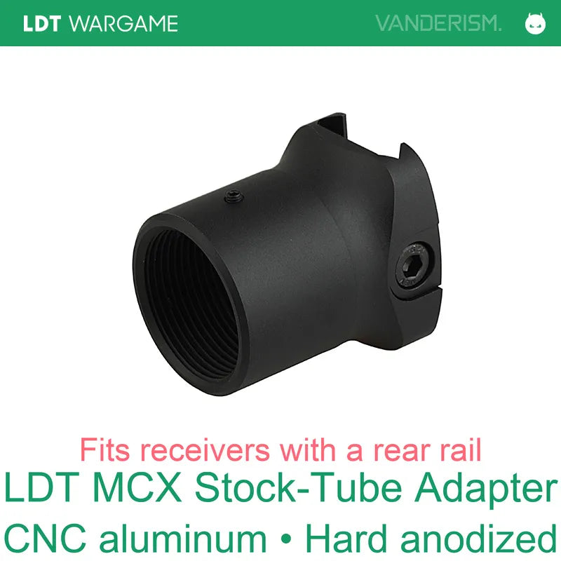 LDT MCX Rear-Rail-to-Stock-Tube Adapter for Rear-Rail Receivers (Pre-Order 50 Hari)