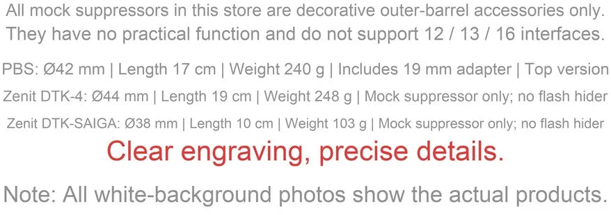 PBS and DTK4 AK Metal Mock Suppressors (Pre-Order 50 Hari)