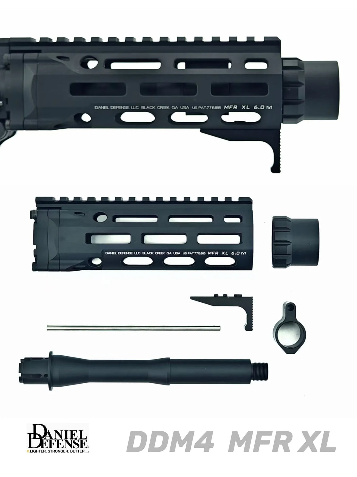 DD MFR XL DDM4 6 Inch Metal Front End Kit | Gel Blaster WGG WGB (Pre-Order 50 Hari)