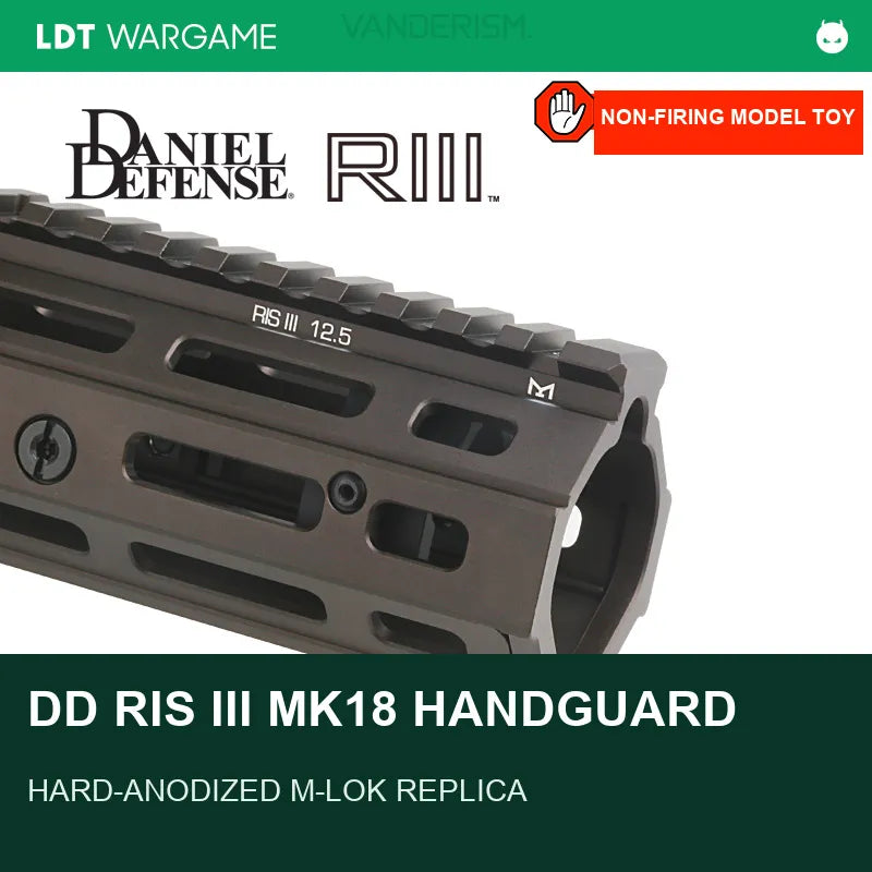 DD RIS3 MK18 Hard-Anodized MLOK Replica Handguard (Pre-Order 50 Hari)