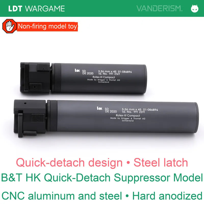 LDT HK416A5 B&T/HK Decorative Quick-Detach Mock Suppressor with Steel Latch (Pre-Order 50 Hari)