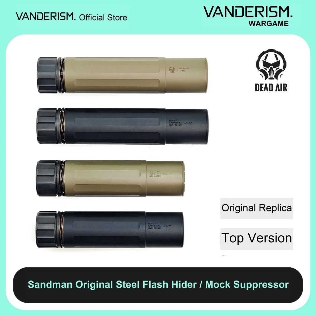 N4 SANDMAN Steel Flash Hider and Mock Suppressor Set | Gel Blaster WGG WGB Airsoft (Pre-Order 50 Hari)
