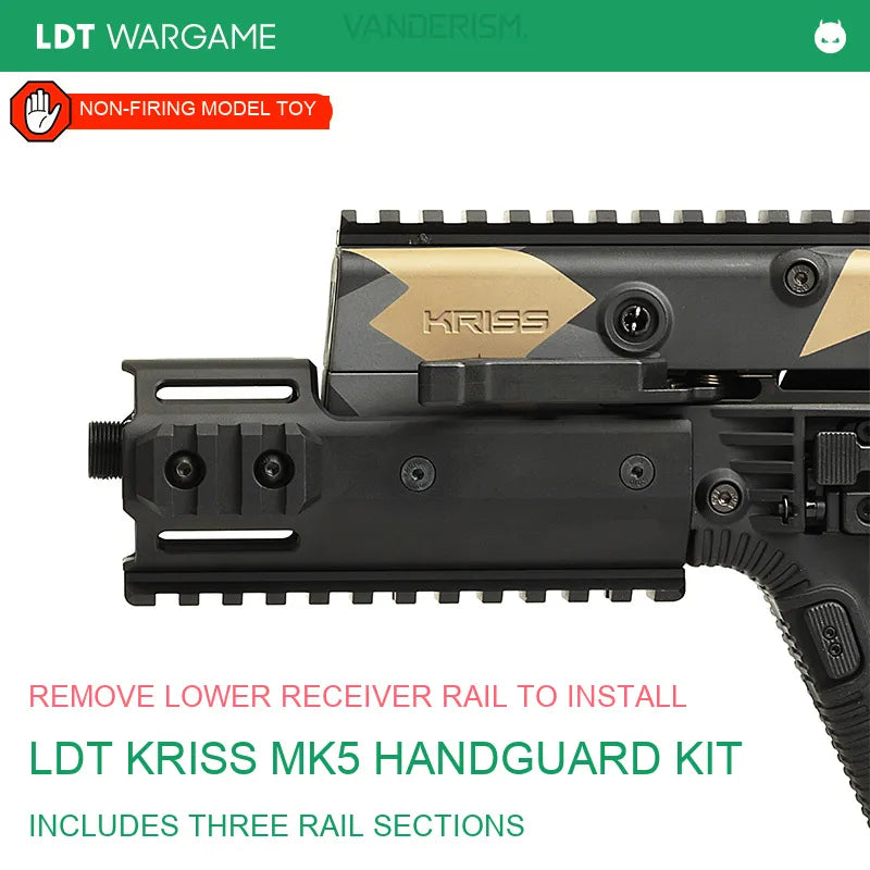 LDT KRISS Vector MK5 Handguard with Outer Tube, One Long and Two Short Rails (Pre-Order 50 Hari)