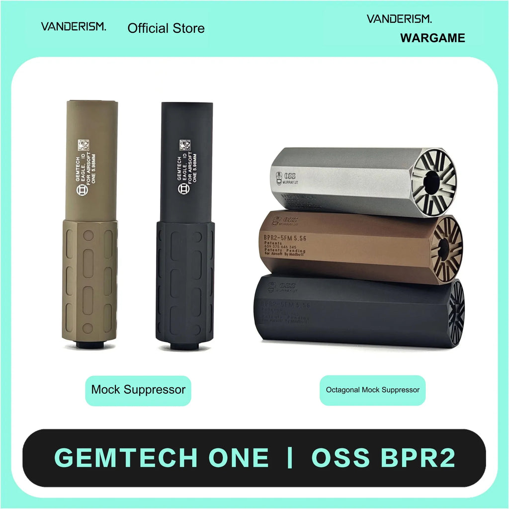 GEMTECH ONE and OSS BPR2 Mock Suppressors (Pre-Order 50 Hari)