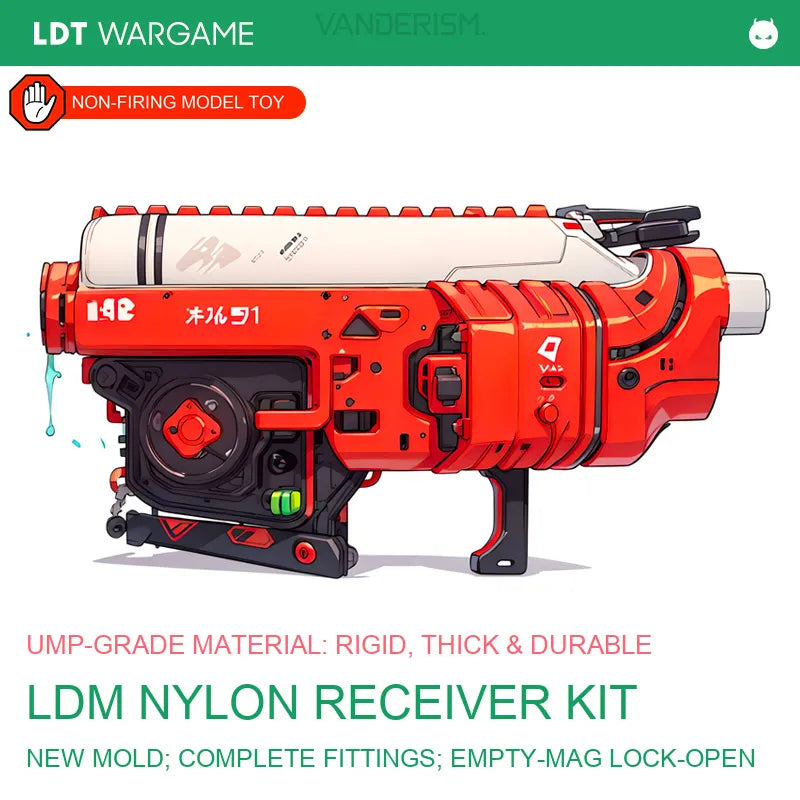 LDM Nylon Polymer Receiver with Full Small-Parts Set, UMP-Type Material, Competition Design (Pre-Order 50 Hari)