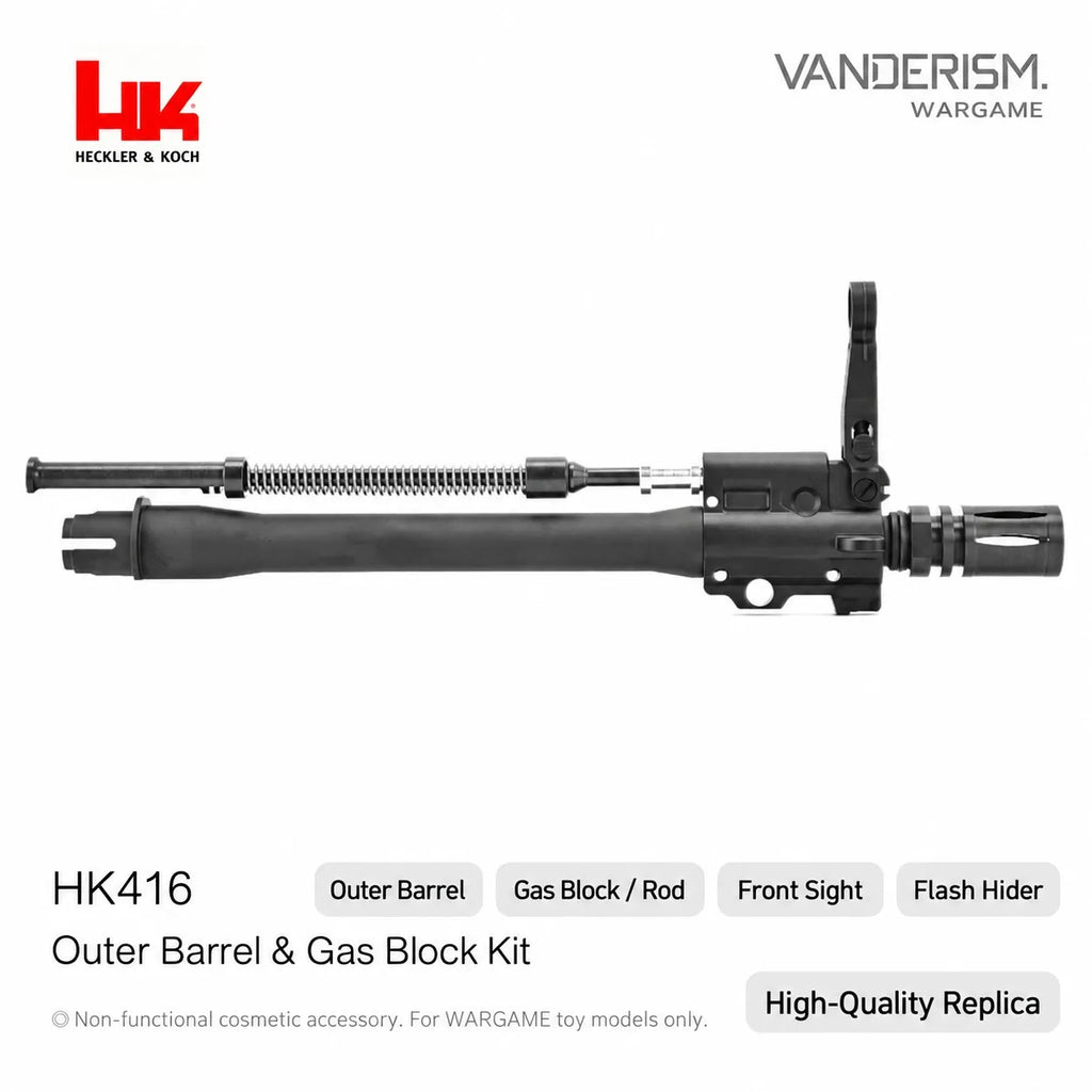HK416 Outer Barrel Gas Block Sight and Flash Hider Set (Pre-Order 50 Hari)