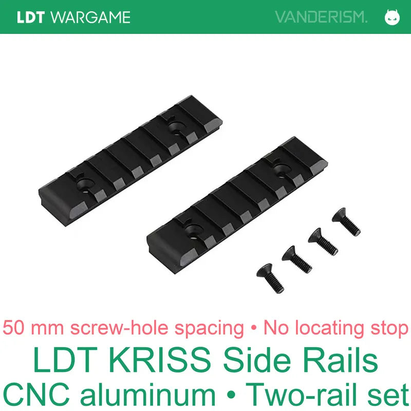LDT KRISS Vector Metal Rail, Hole Spacing 50, No Locating Stop (Pre-Order 50 Hari)