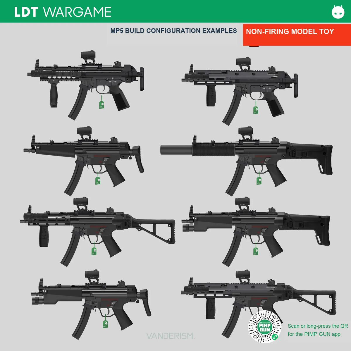 LDT MP5 LS5 Assembled Toy Model, Metal Lower and Upper, Steel Small Parts, Gen 2 LDX Green Electronic-Control Gearbox (Pre-Order 50 Hari)