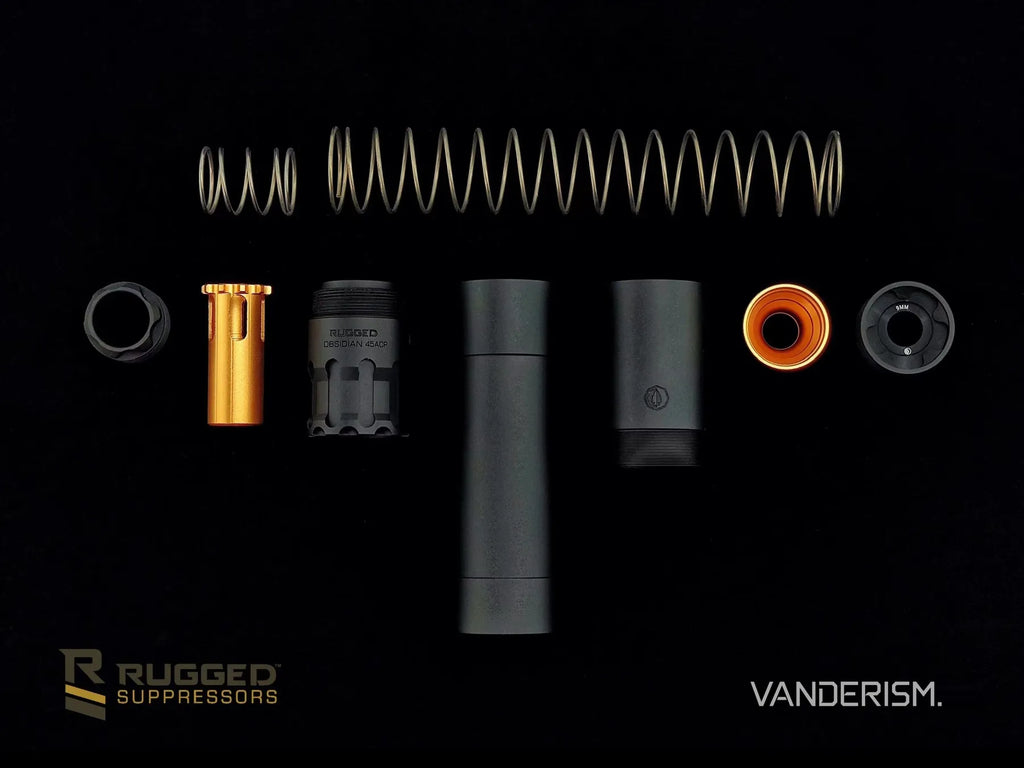 RUGGED Obsidian 9 and 45 Metal Mock Suppressors | Gel Blaster WGG WGB Airsoft (Pre-Order 50 Hari)