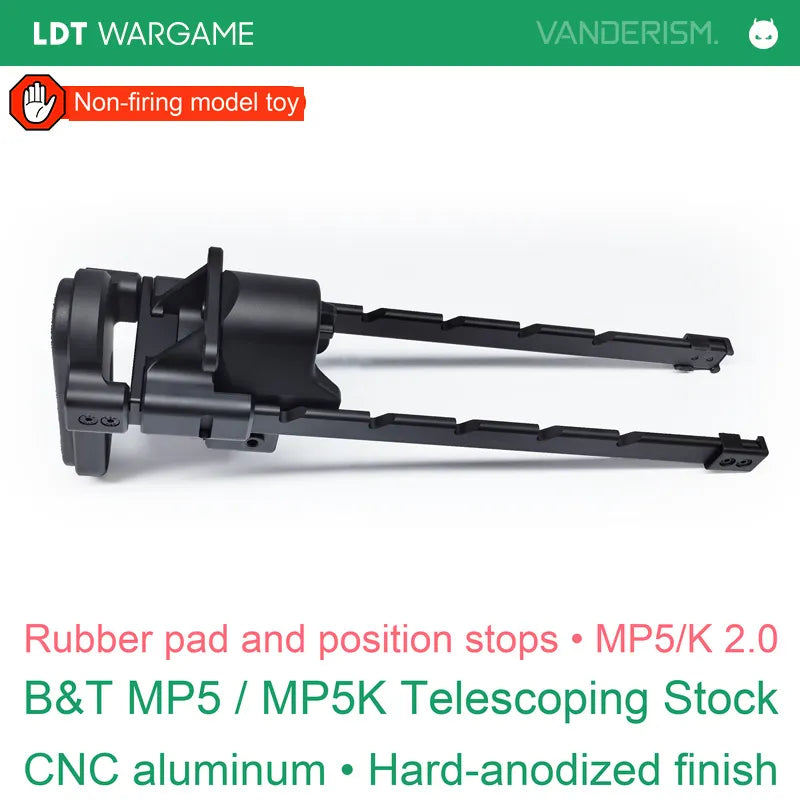 B&T CNC Aluminum Telescoping Stock with Soft Rubber Pad, Hard-Anodized, MP5/MP5K (Pre-Order 50 Hari)