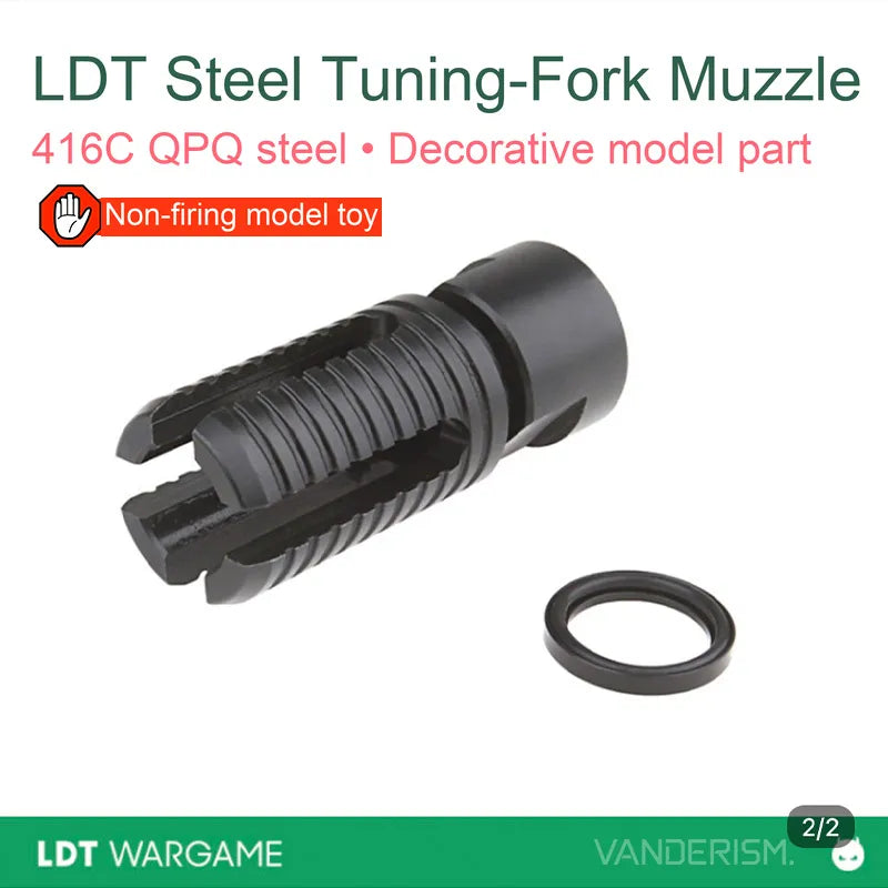 LDT 416C QPQ Steel Tuning-Fork-Style Decorative Muzzle for Toy Models (Pre-Order 50 Hari)