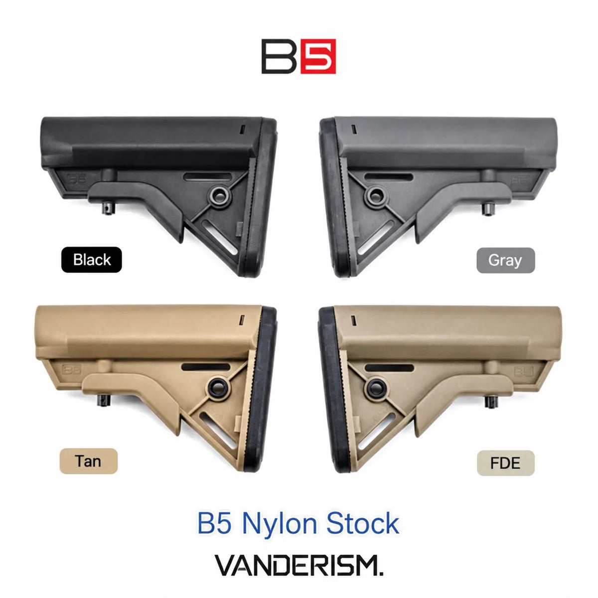 B5 BRAVO Nylon Stock | Gel Blaster WGG WGB Airsoft (Pre-Order 50 Hari)