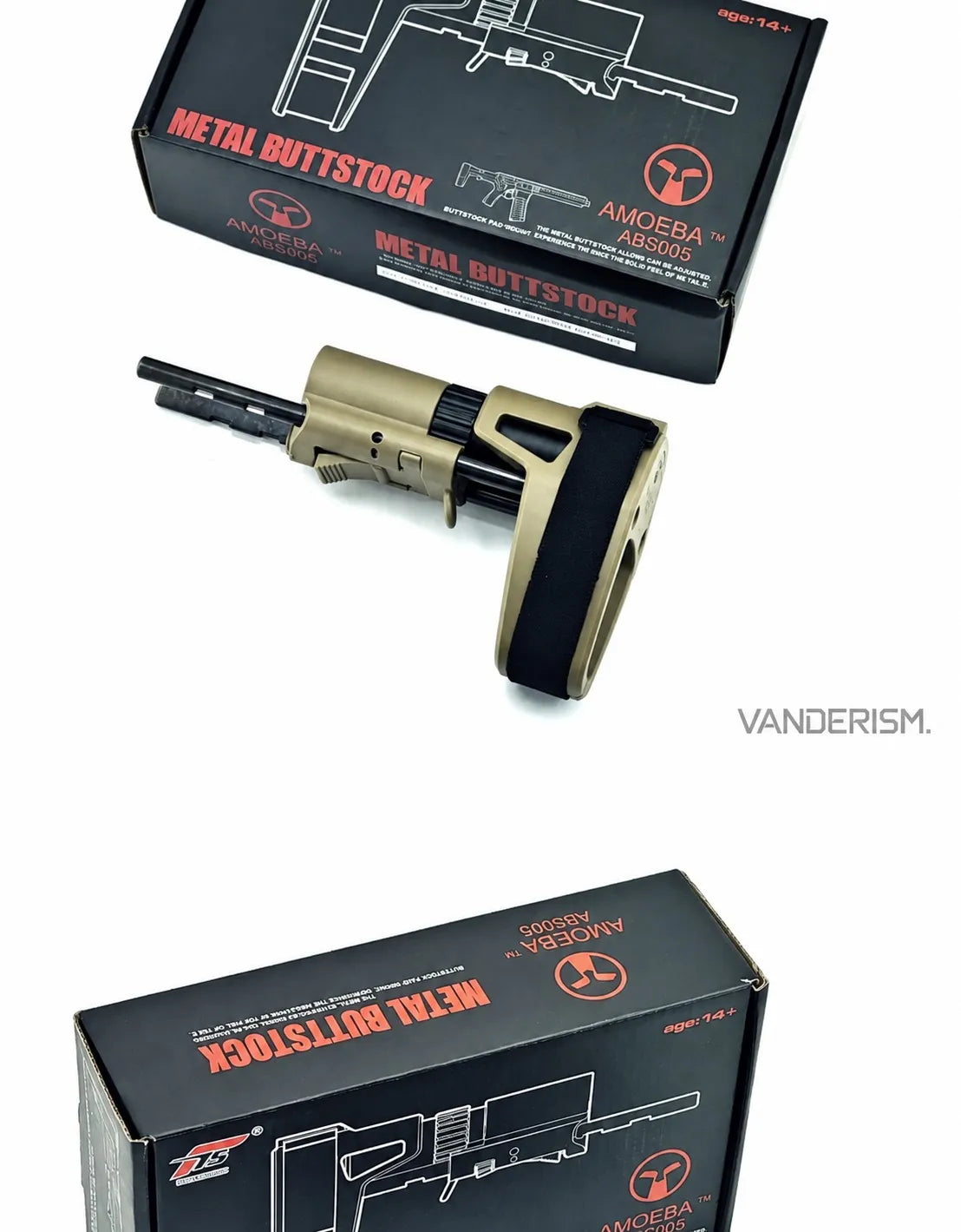AMOEBA AM ABS Nylon Brace and Metal Buffer Tube | Gel Blaster WGG WGB Airsoft (Pre-Order 50 Hari)