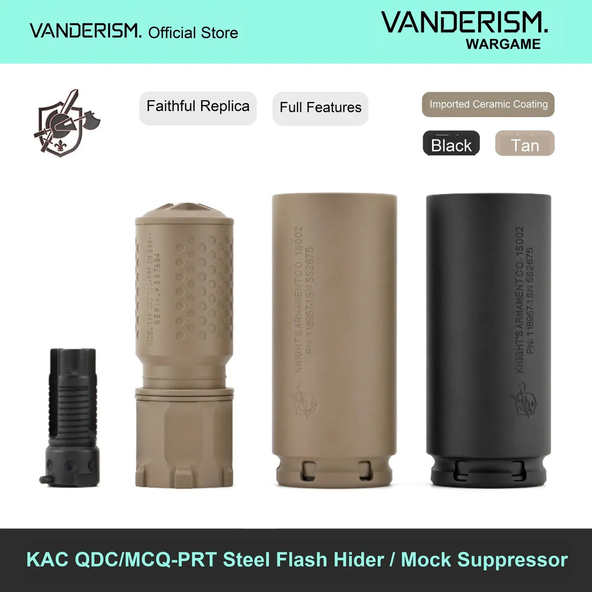 KAC QDC MCQ PRT Flash Hider and QD Mock Suppressor Set | Gel Blaster WGG WGB Airsoft (Pre-Order 50 Hari)
