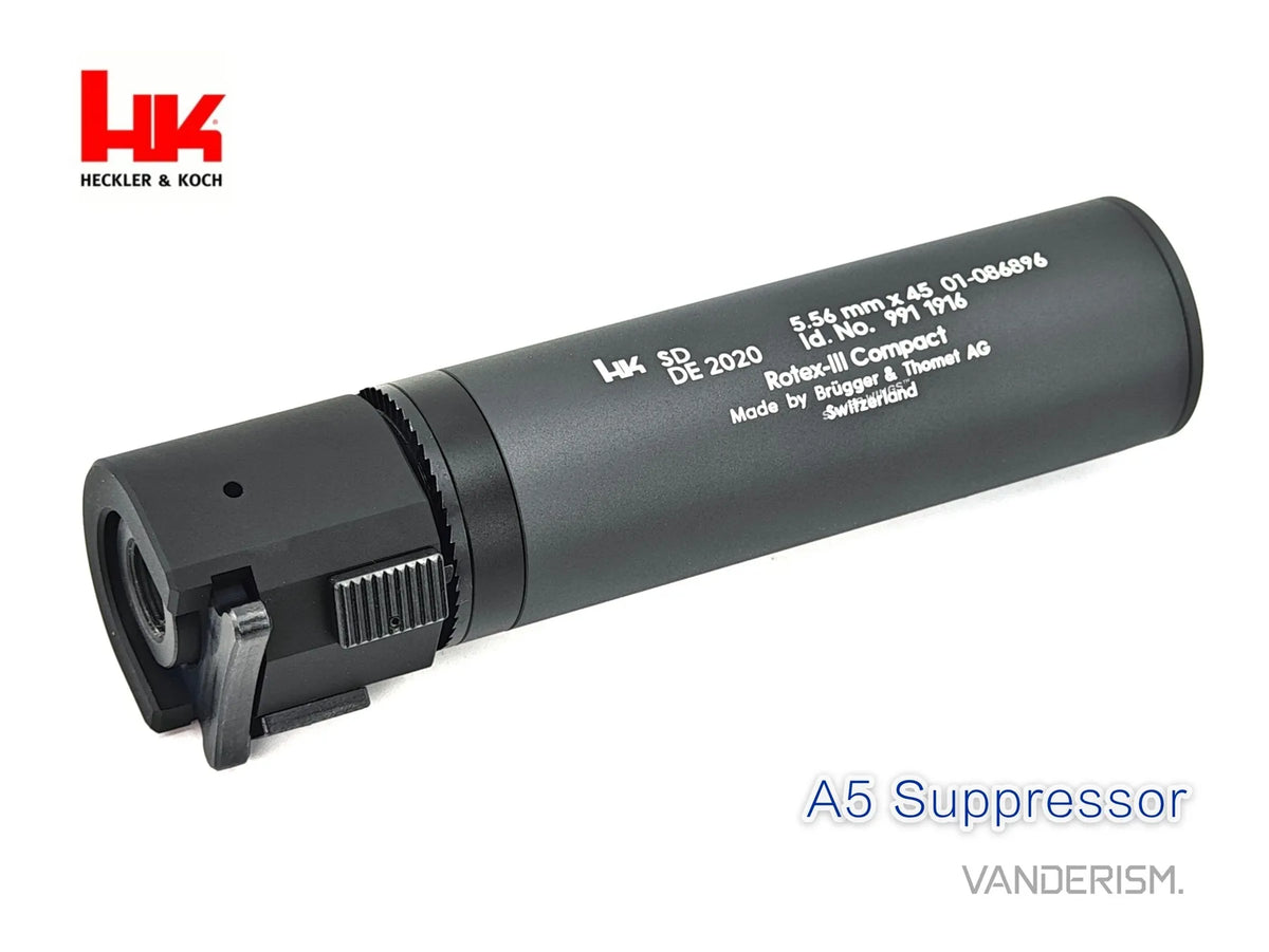 HK416 A5 Steel Flash Hider and QD Mock Suppressor Set | Gel Blaster WGG WGB Airsoft (Pre-Order 50 Hari)
