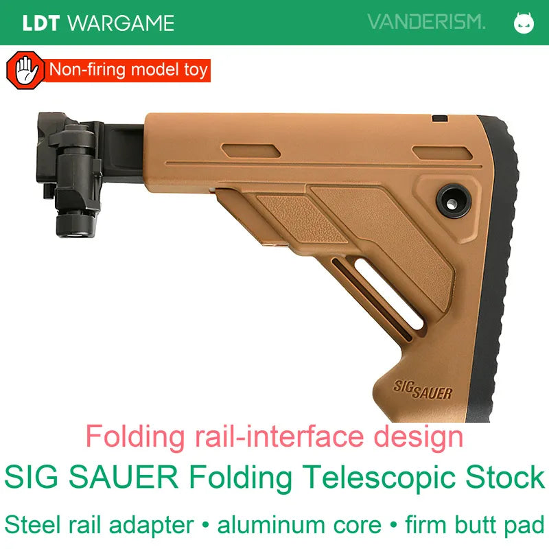 SIG Folding Retractable Toy-Model Stock with Steel Rail Interface (Pre-Order 50 Hari)