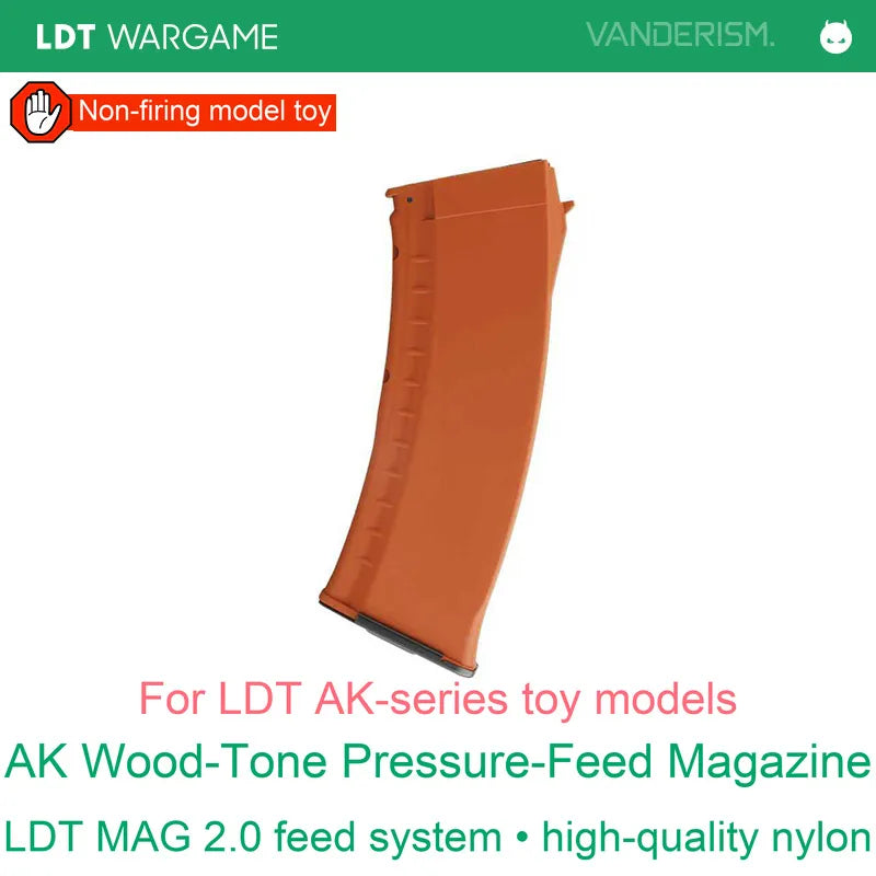 LDT AK105 / 74M Gen 2 High-Speed Pressure-Feed Gel-Ball Magazine, Black / Bakelite Color; AKA Adapter Compatible (Pre-Order 50 Hari)
