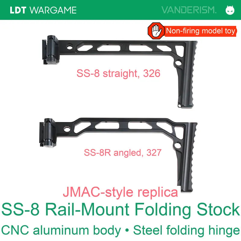 JMAC SS-8 CNC Rail-Mount Folding Stock for Toy Models (Pre-Order 50 Hari)