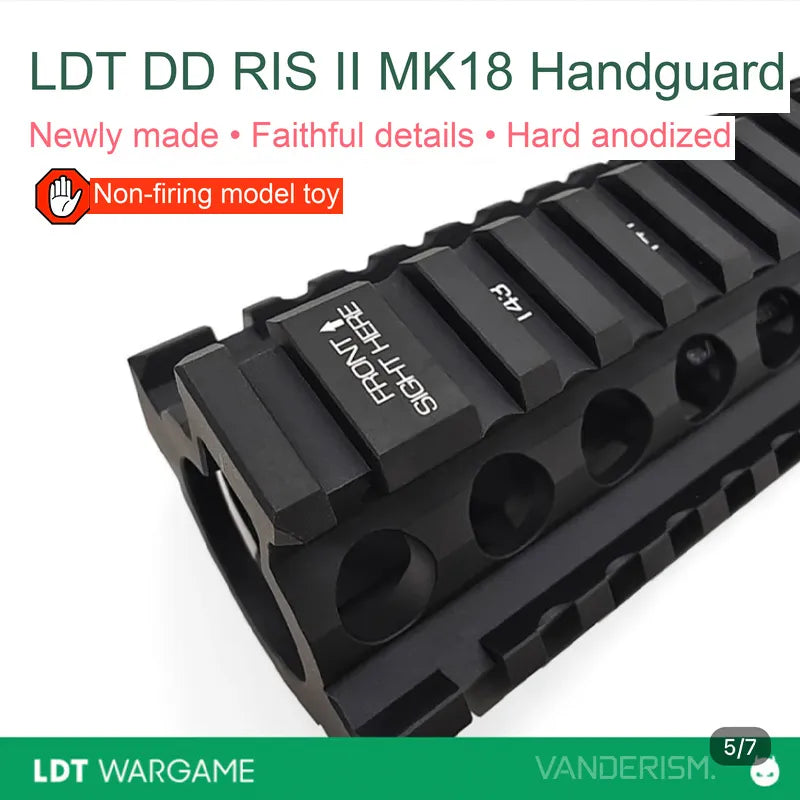 LDT DD RIS2 MK18 Replica Metal Rail Handguard, Hard-Anodized (Pre-Order 50 Hari)