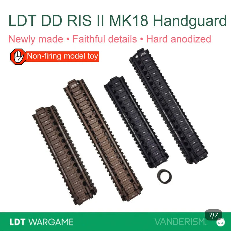 LDT DD RIS2 MK18 Replica Metal Rail Handguard, Hard-Anodized (Pre-Order 50 Hari)