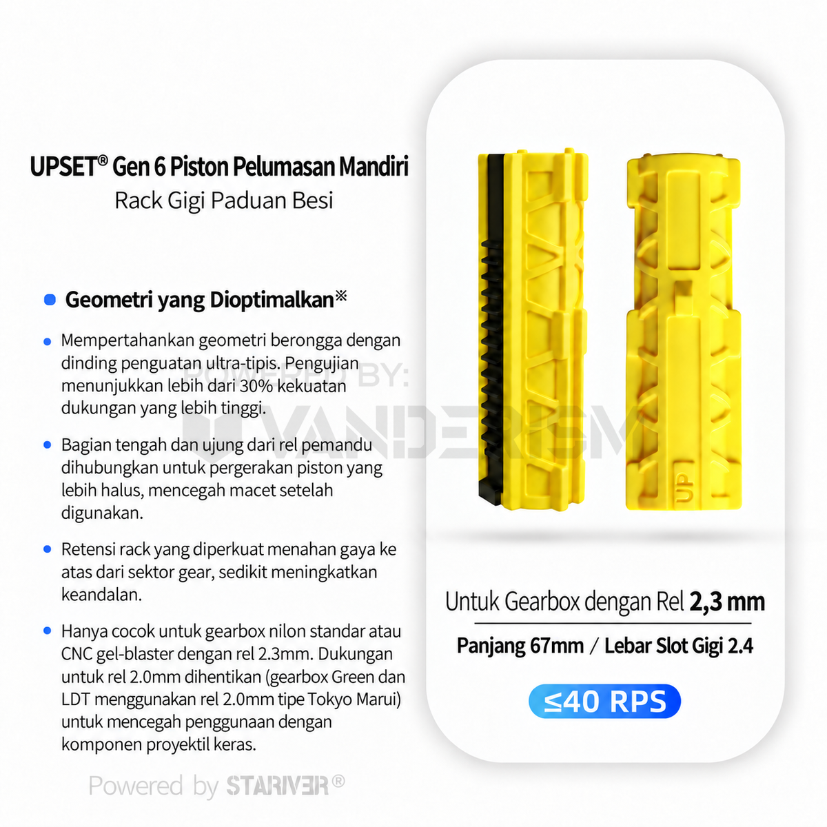 UPSET Gen 6 Self-Lubricating Piston