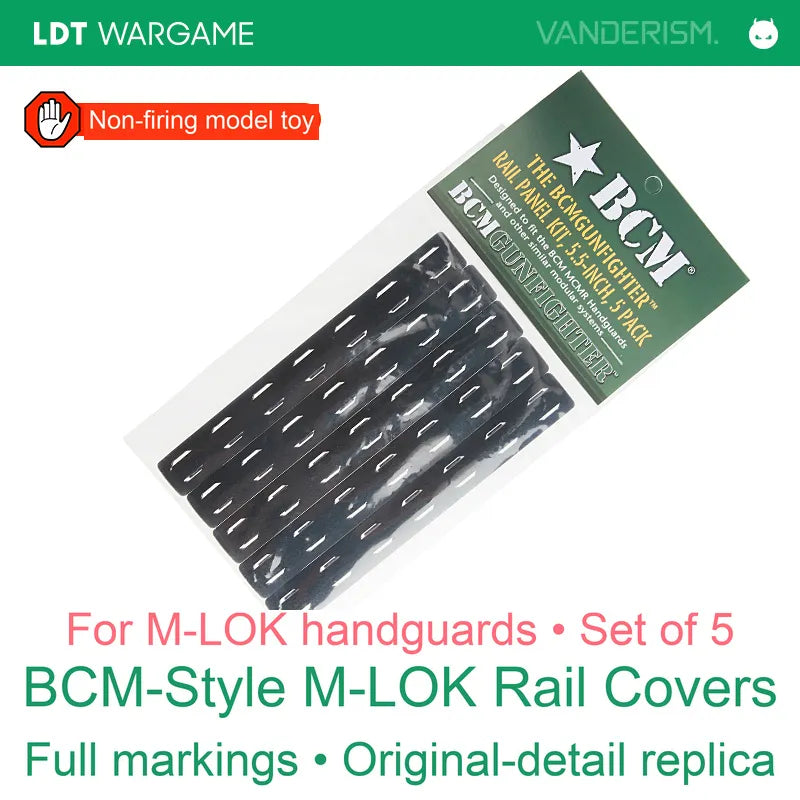 BCM Replica Soft M-LOK Rail Covers with Replica Markings, 5-Pack (Pre-Order 50 Hari)