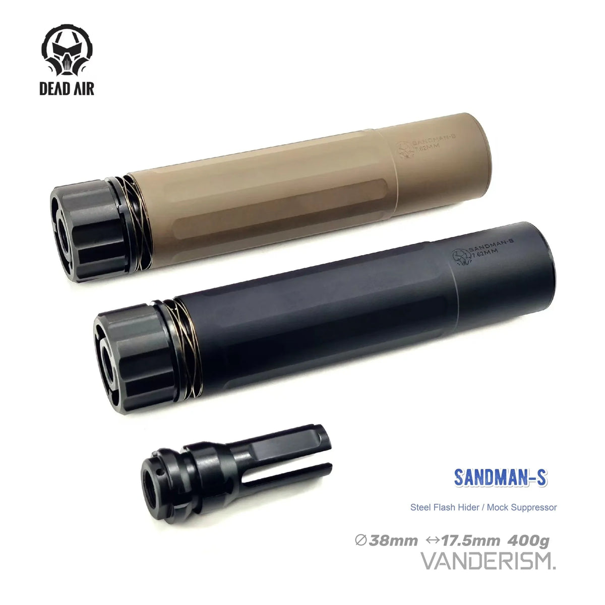 N4 SANDMAN Steel Flash Hider and Mock Suppressor Set | Gel Blaster WGG WGB Airsoft (Pre-Order 50 Hari)