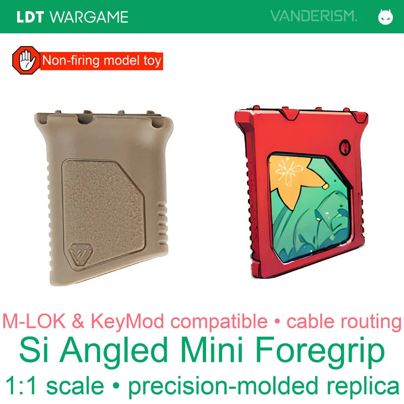 Si Angled MINI Short Vertical Foregrip Replica with Cable Routing, MLOK / KEYMOD (Pre-Order 50 Hari)