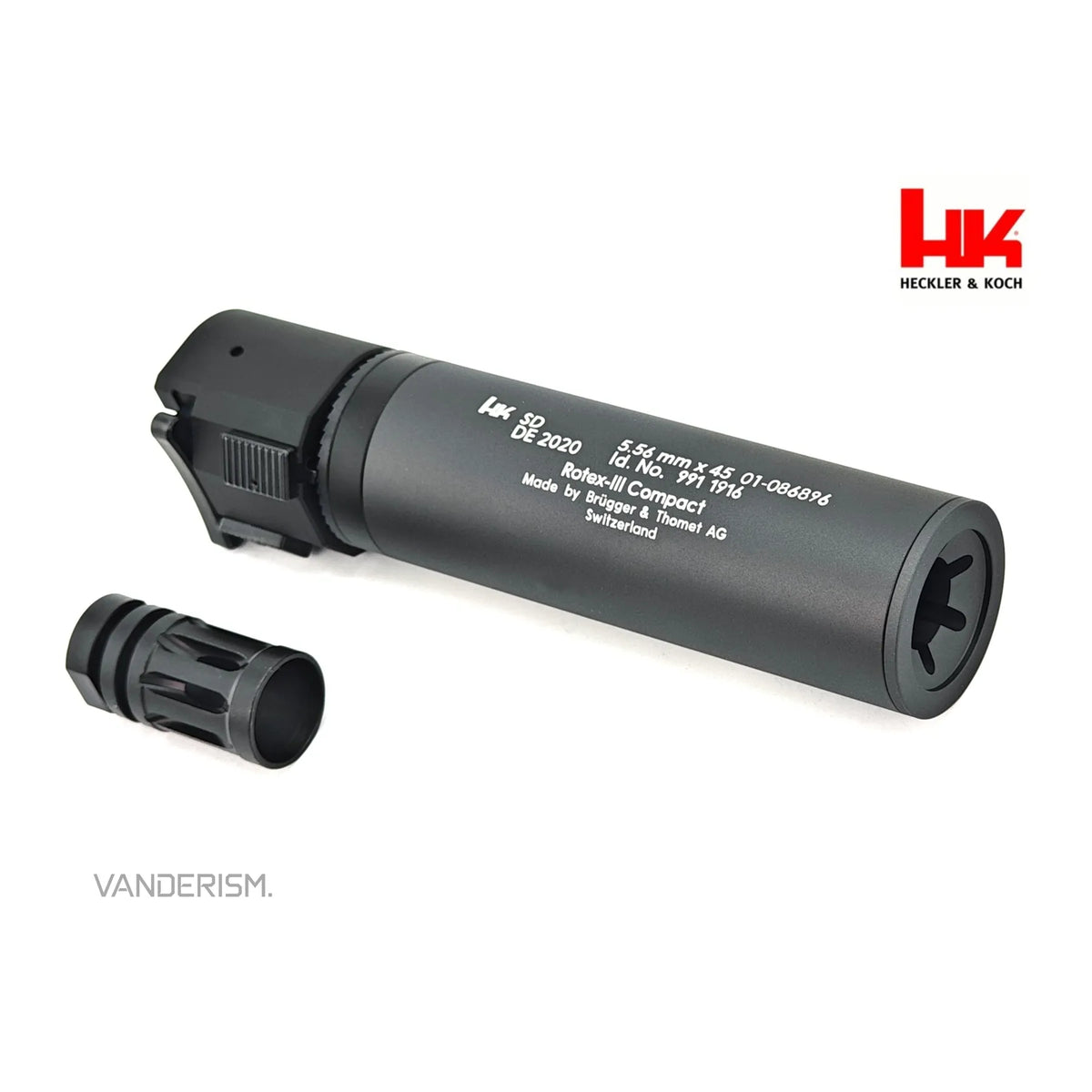 HK416 A5 Steel Flash Hider and QD Mock Suppressor Set | Gel Blaster WGG WGB Airsoft (Pre-Order 50 Hari)